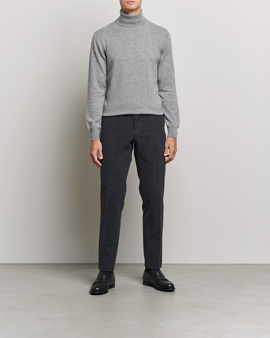 Herre | Trøjer | Piacenza Cashmere | Cashmere Rollneck Sweater Light Grey