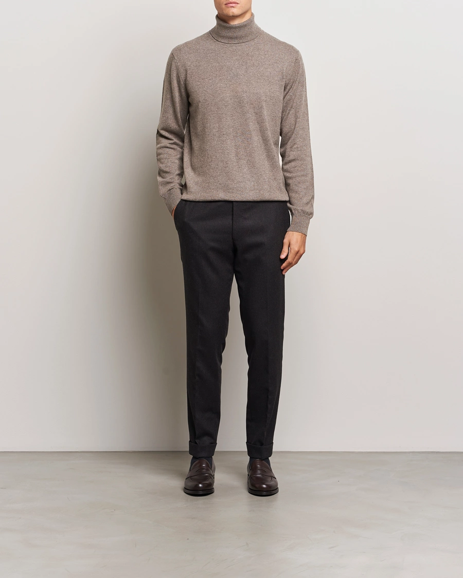 Herre | Trøjer | Piacenza Cashmere | Cashmere Rollneck Sweater Brown