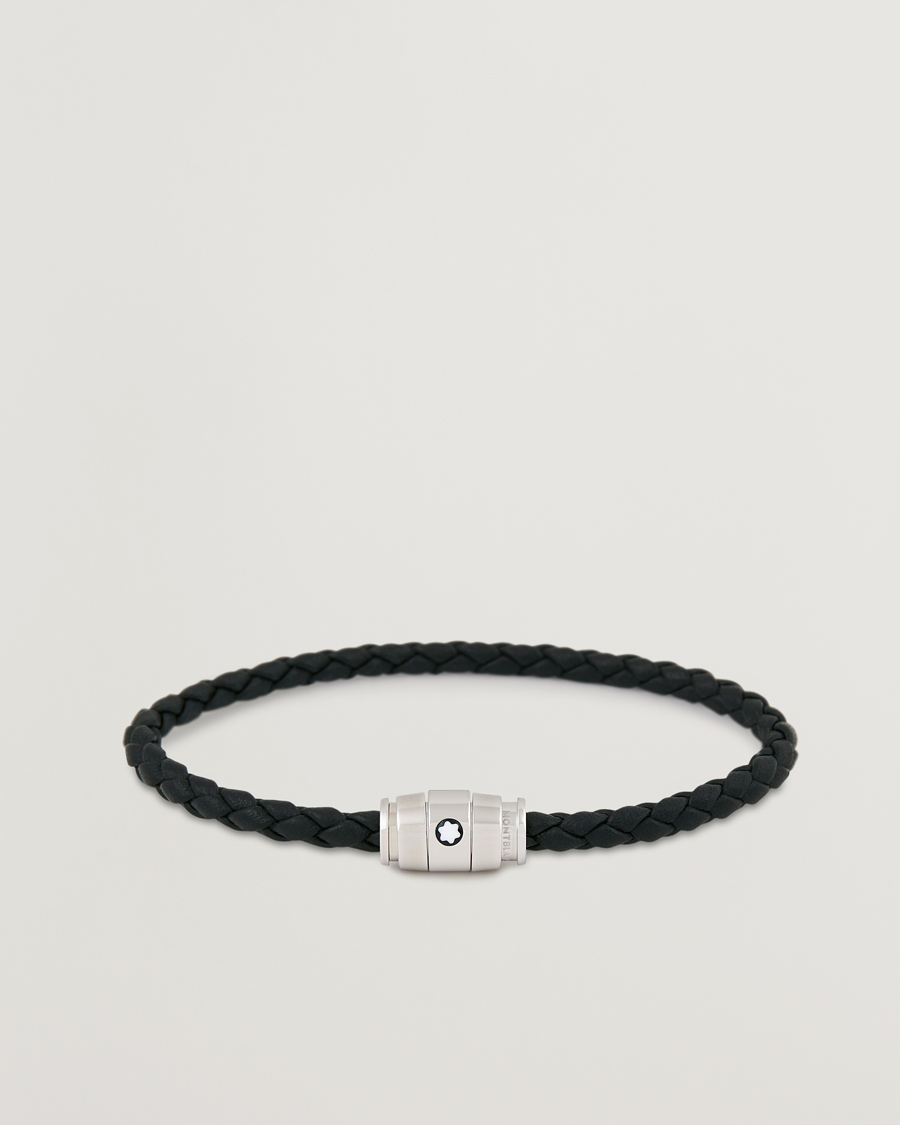 Herre | Smykker | Montblanc | Bracelet Steel 3 Rings Leather Black
