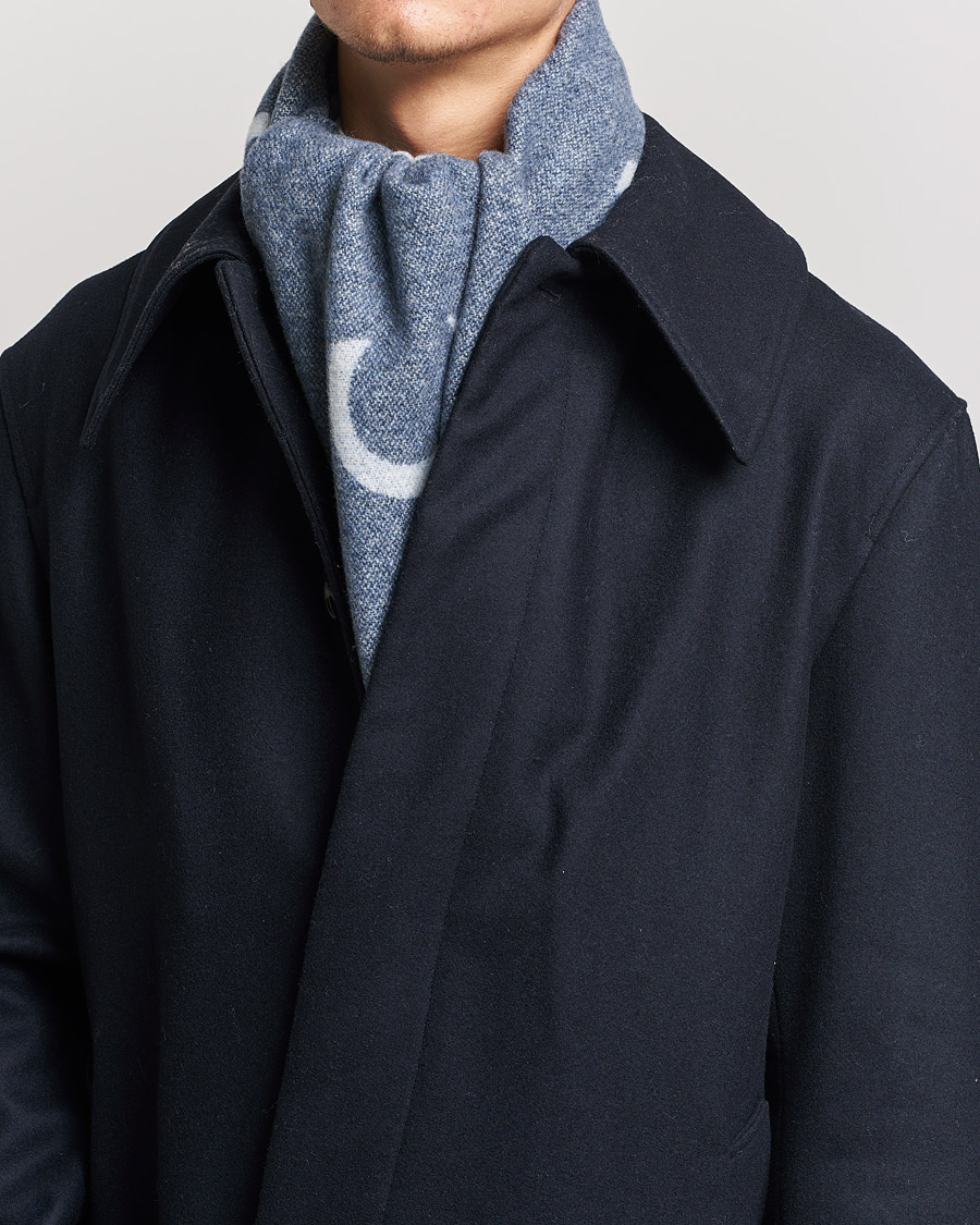 Herre | Mackintosh Edinburg Wool Scarf Blue | Mackintosh | Edinburg Wool Scarf Blue