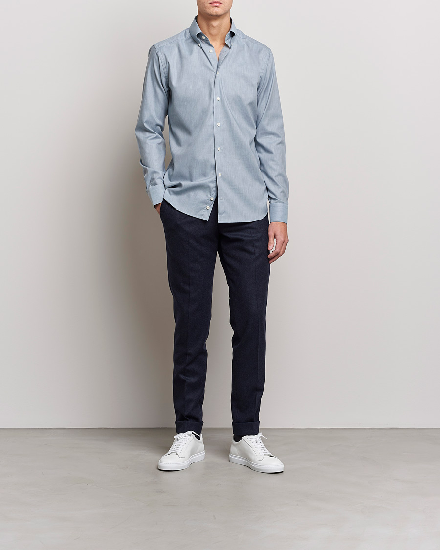 Herre | Skjorter | Eton | Wrinkle Free Button Down Oxford Shirt Light Blue