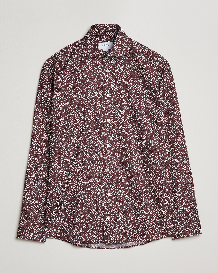 Herre | Skjorter | Eton | Twill Melange Shirt Red Floral