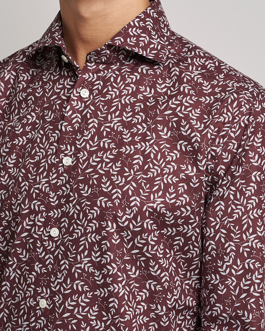 Herre | Skjorter | Eton | Twill Melange Shirt Red Floral