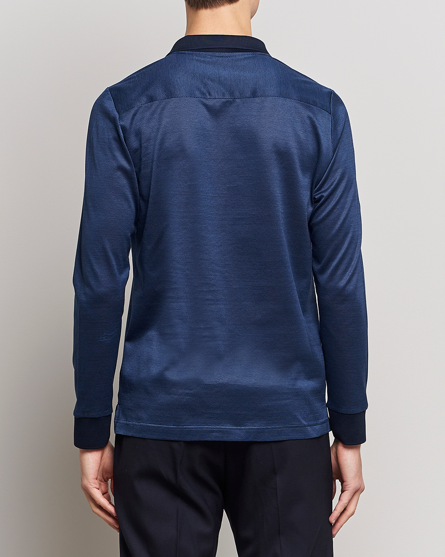 Herre | Polotrøjer | Eton | Knit Jaquard Polo Shirt Blue