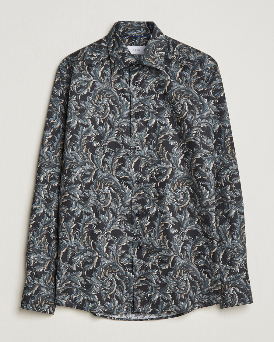 Herre | Skjorter | Eton | Floral Signature Twill Shirt Black
