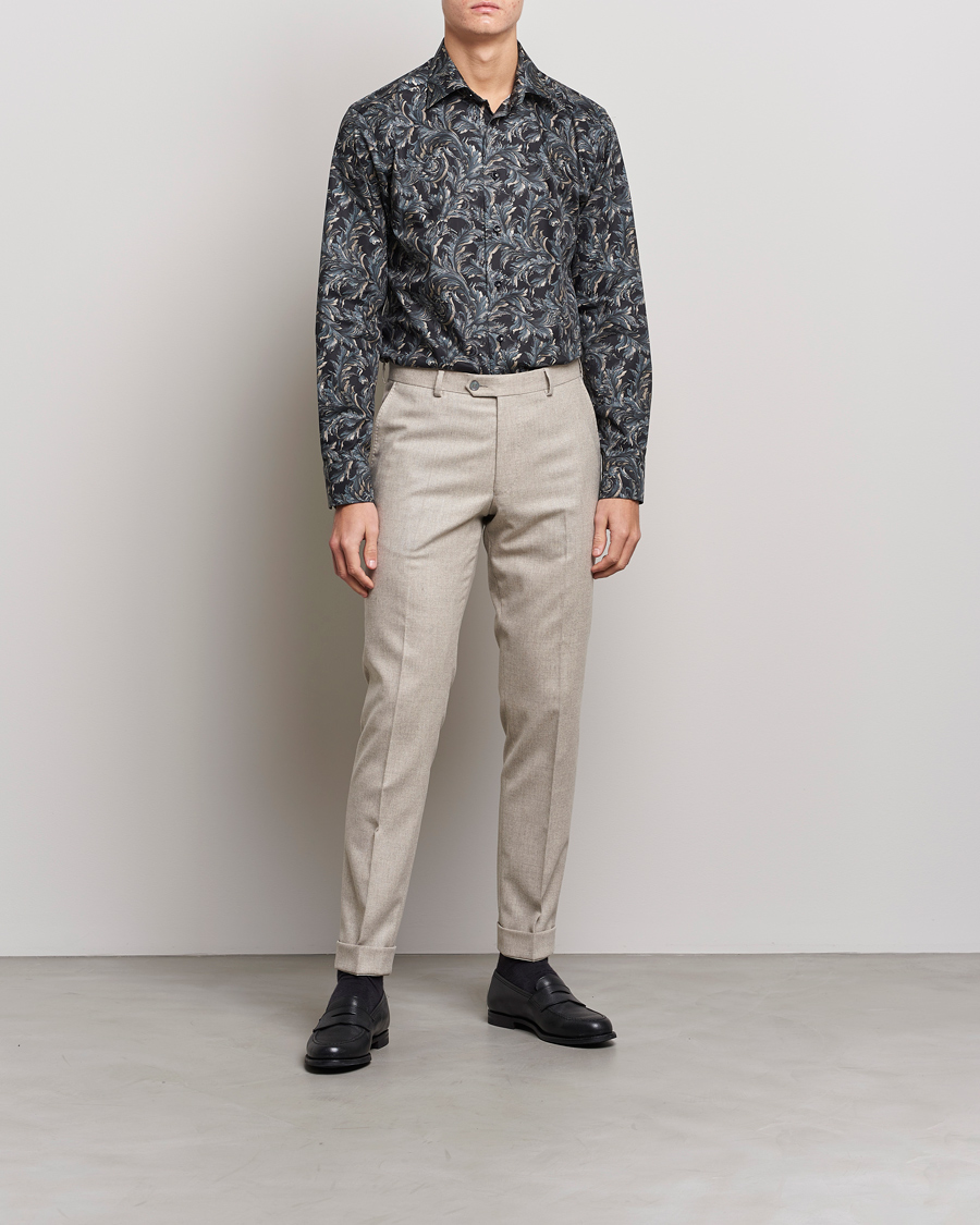 Herre | Skjorter | Eton | Floral Signature Twill Shirt Black