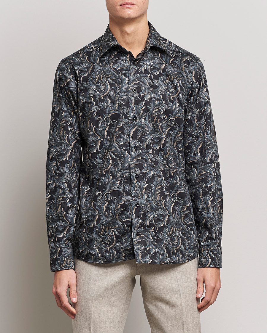 Herre | Skjorter | Eton | Floral Signature Twill Shirt Black
