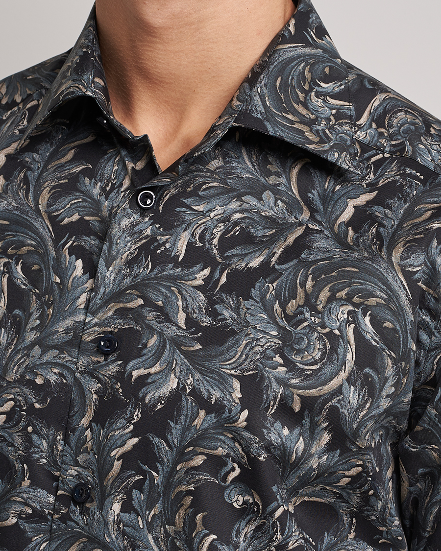 Herre | Skjorter | Eton | Floral Signature Twill Shirt Black