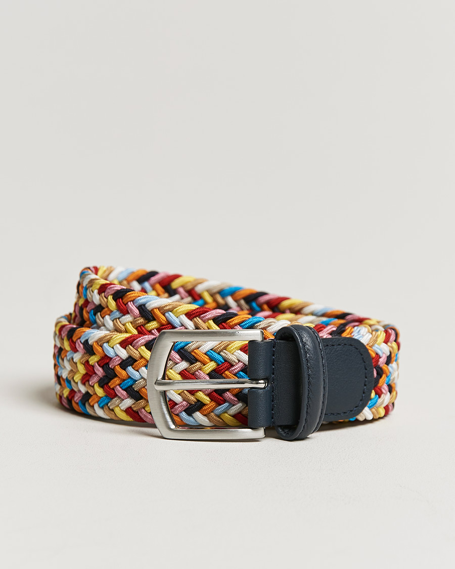 Herre | Bælter | Anderson's | Stretch Woven 3,5 cm Belt Multi