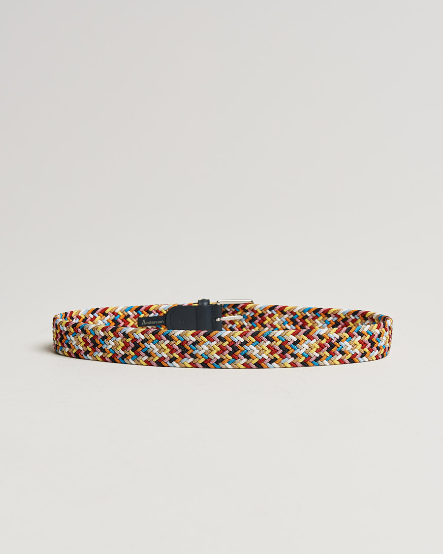 Herre | Italian Department | Anderson's | Stretch Woven 3,5 cm Belt Multi