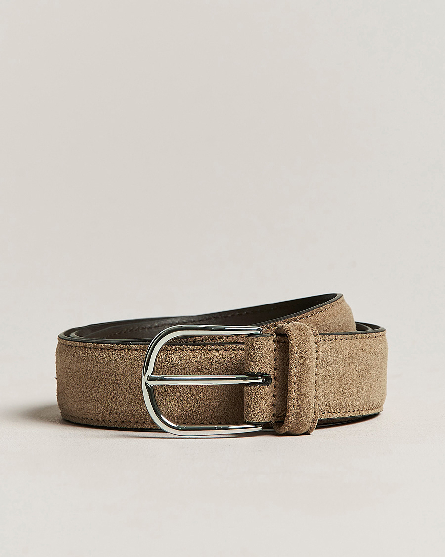 Herre | Bælter | Anderson's | Suede 3,5 cm Belt Beige