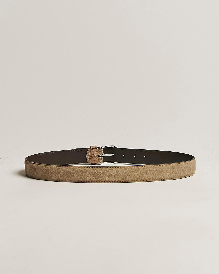 Herre | Business & Beyond | Anderson\'s | Suede 3,5 cm Belt Beige