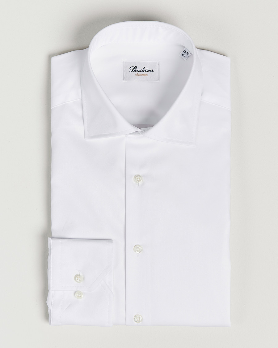 Herre | Skjorter | Stenströms | Superslim Plain Shirt White
