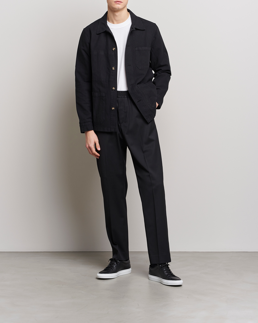 Herre | Skjorter | A Day's March | Original Herringbone Overshirt Black