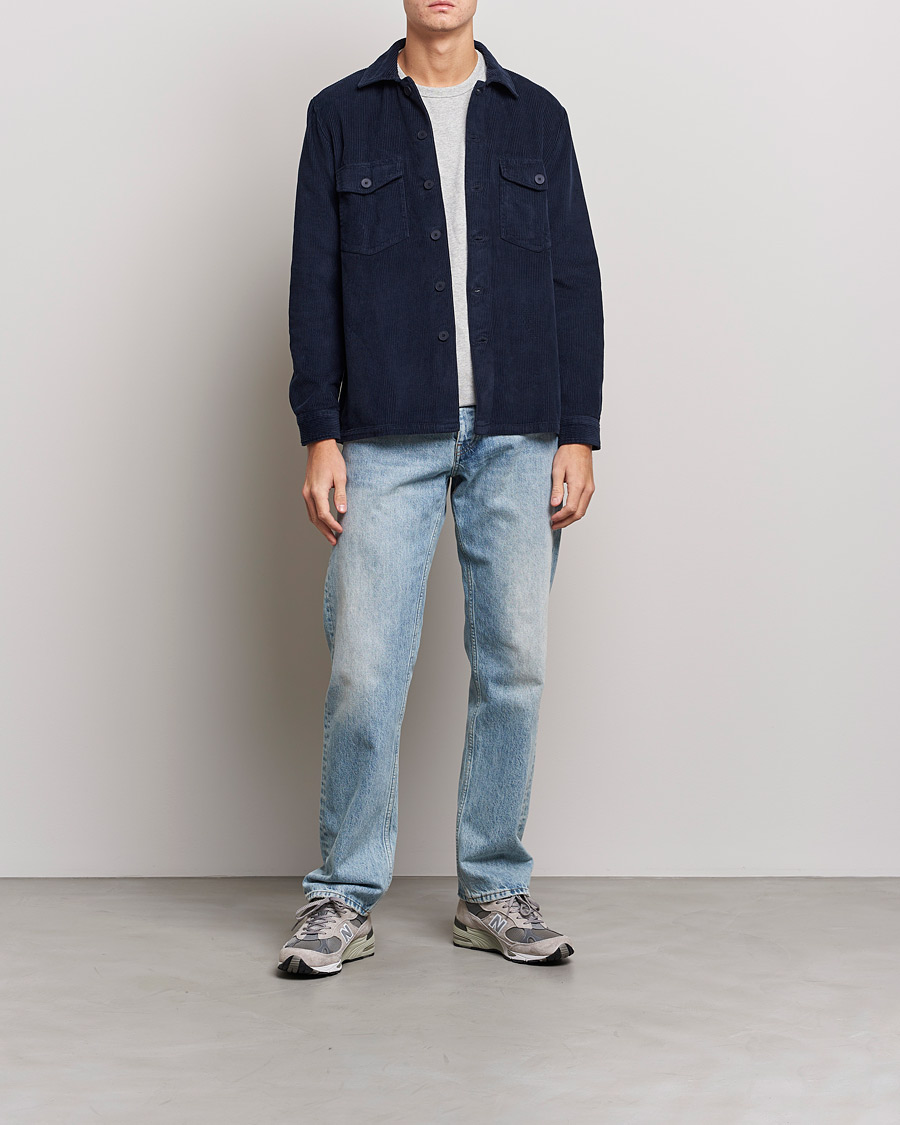 Herre | Skjorter | A Day's March | Carey Cord Overshirts Navy