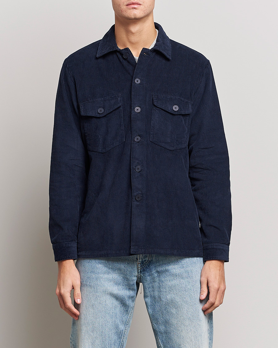 Herre | Skjorter | A Day's March | Carey Cord Overshirts Navy