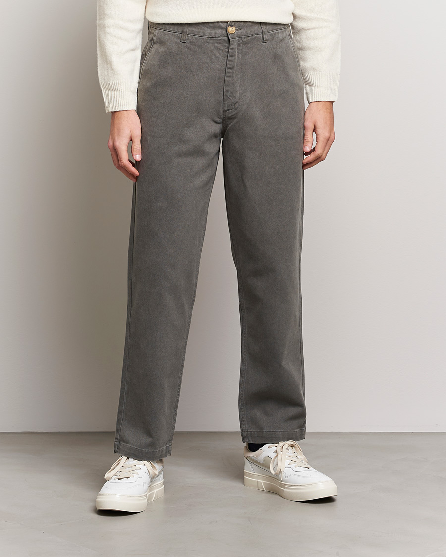 Herre | Pæne bukser | A Day's March | Redwood Cotton/Tencel Trousers Olive