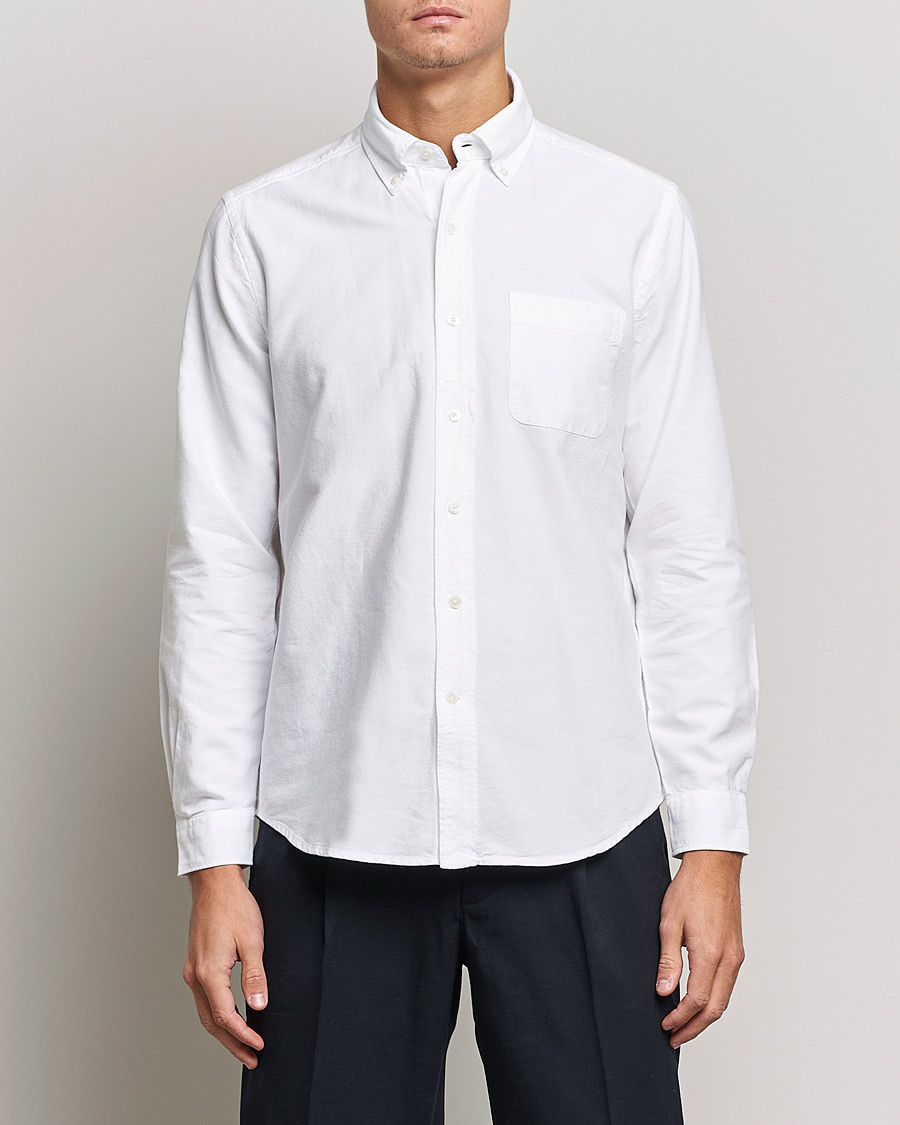 Herre | Tøj | A Day's March | Moorgate Dyed Oxford Shirt White