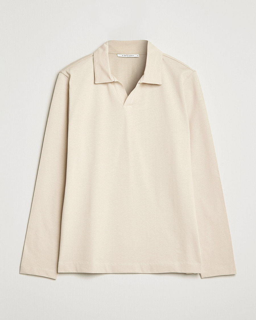 Herre | Trøjer | A Day's March | Branford Long Sleeve Jersey Polo Sand