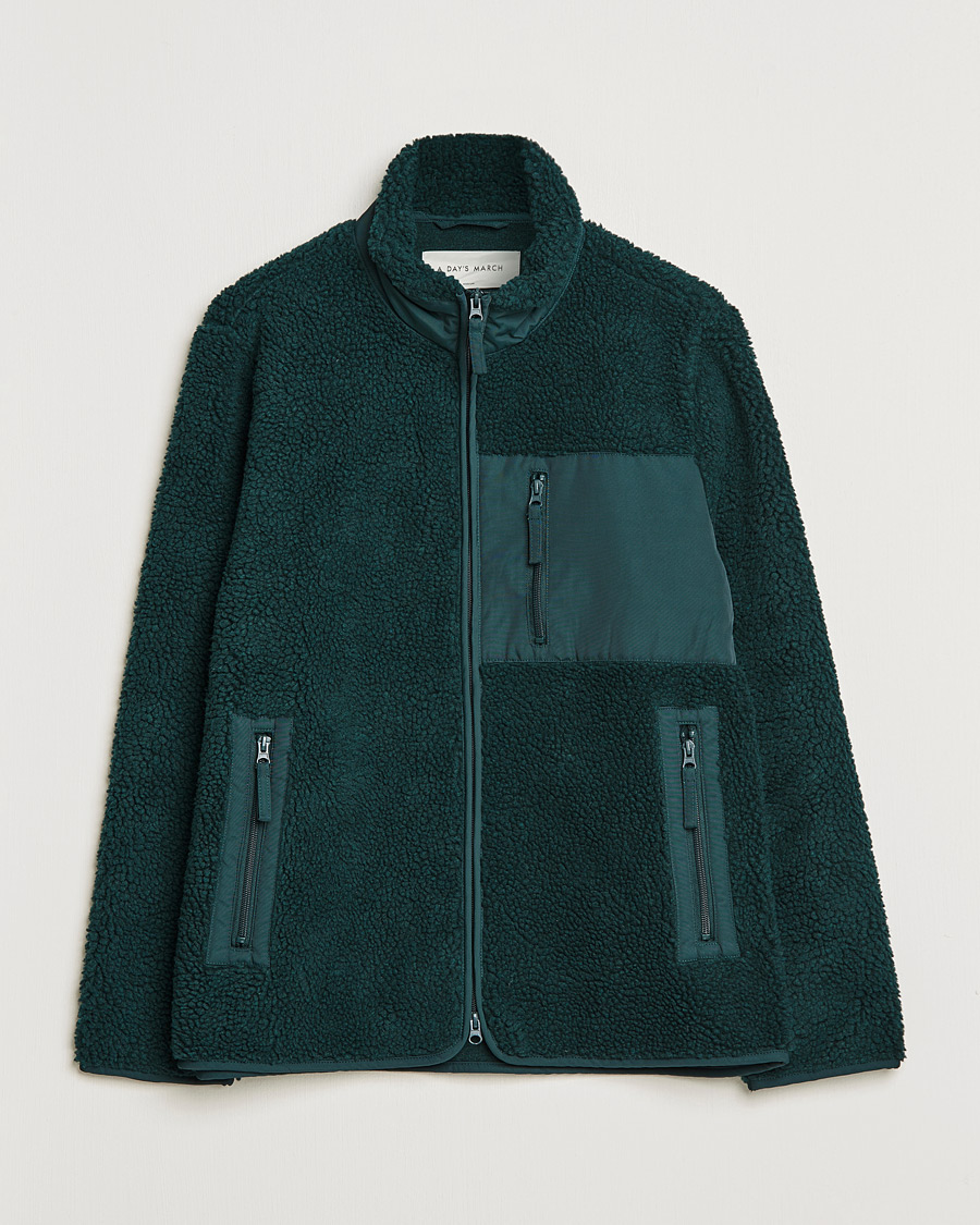 Herre | Trøjer | A Day's March | Granån Recycled Fleece Jacket Bottle Green