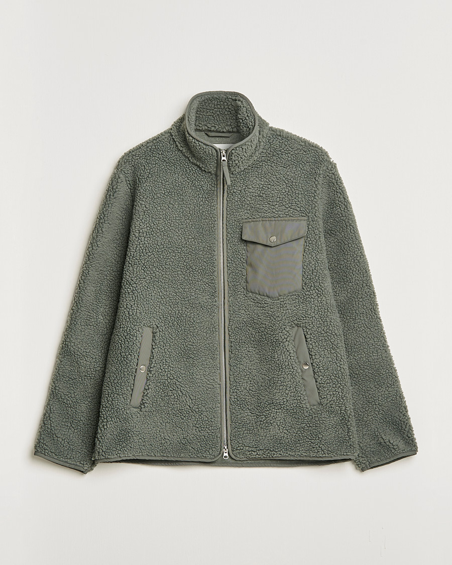 Herre | Trøjer | A Day's March | Tone Pile Fleece Jacket Dusty Green