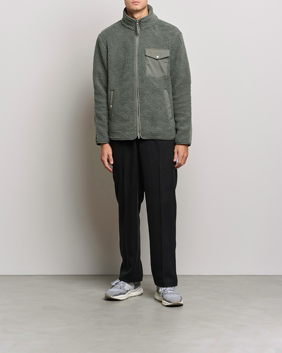 Herre | Trøjer | A Day's March | Tone Pile Fleece Jacket Dusty Green
