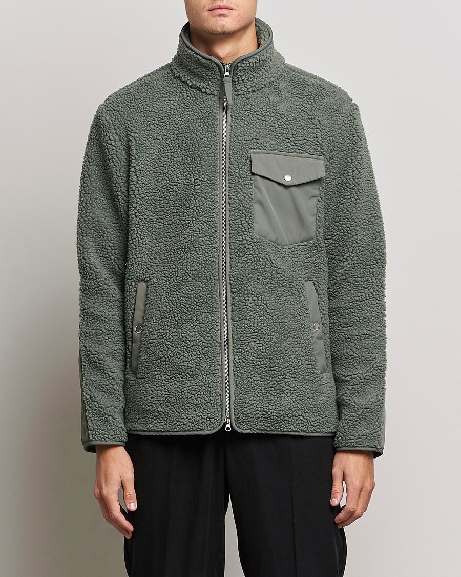 Herre | Trøjer | A Day's March | Tone Pile Fleece Jacket Dusty Green