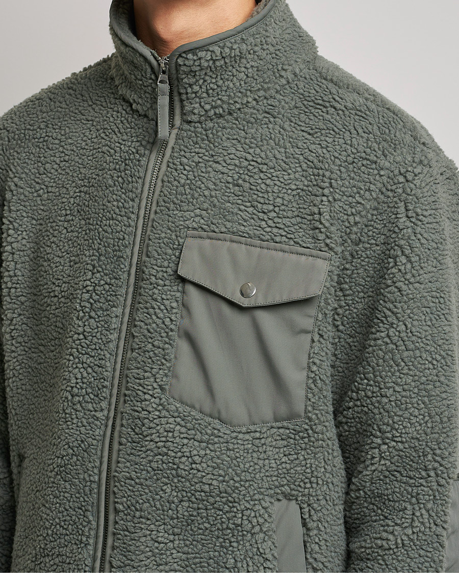 Herre | Trøjer | A Day's March | Tone Pile Fleece Jacket Dusty Green