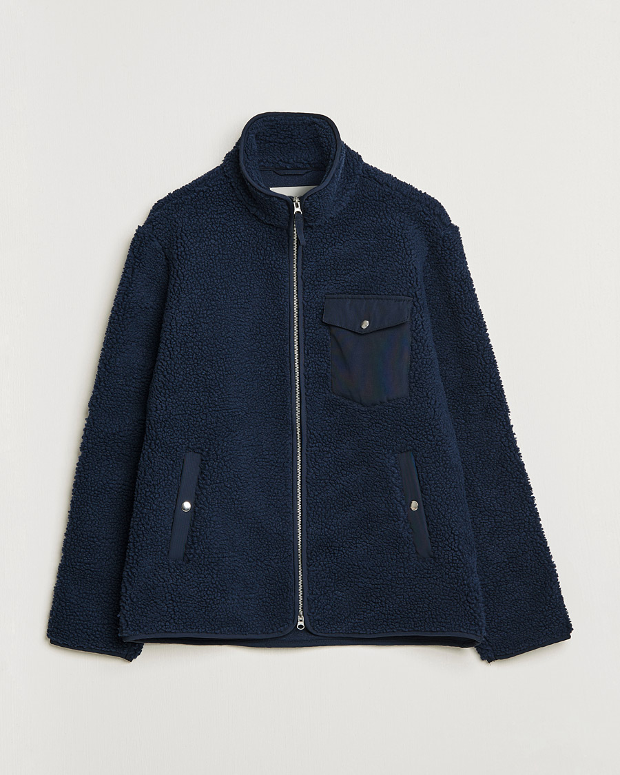 Herre | Trøjer | A Day's March | Tone Pile Fleece Jacket Navy