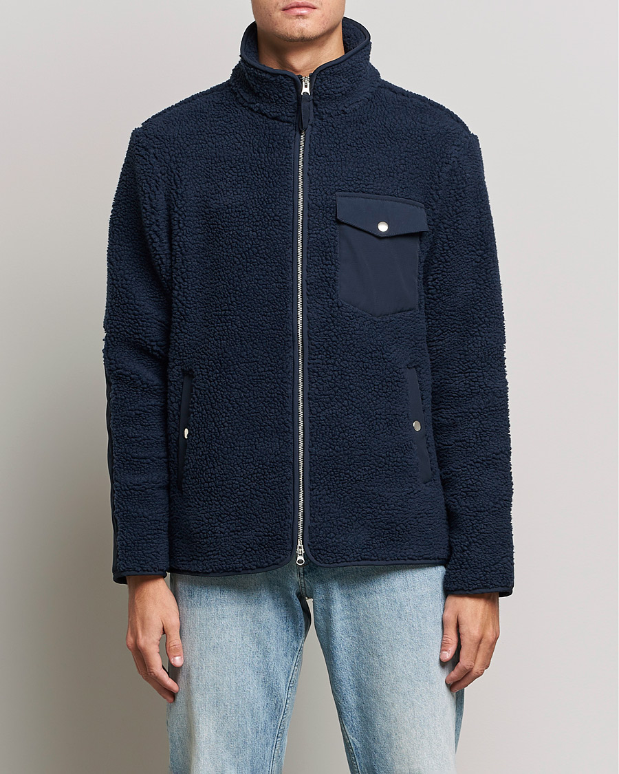 Herre | Trøjer | A Day's March | Tone Pile Fleece Jacket Navy