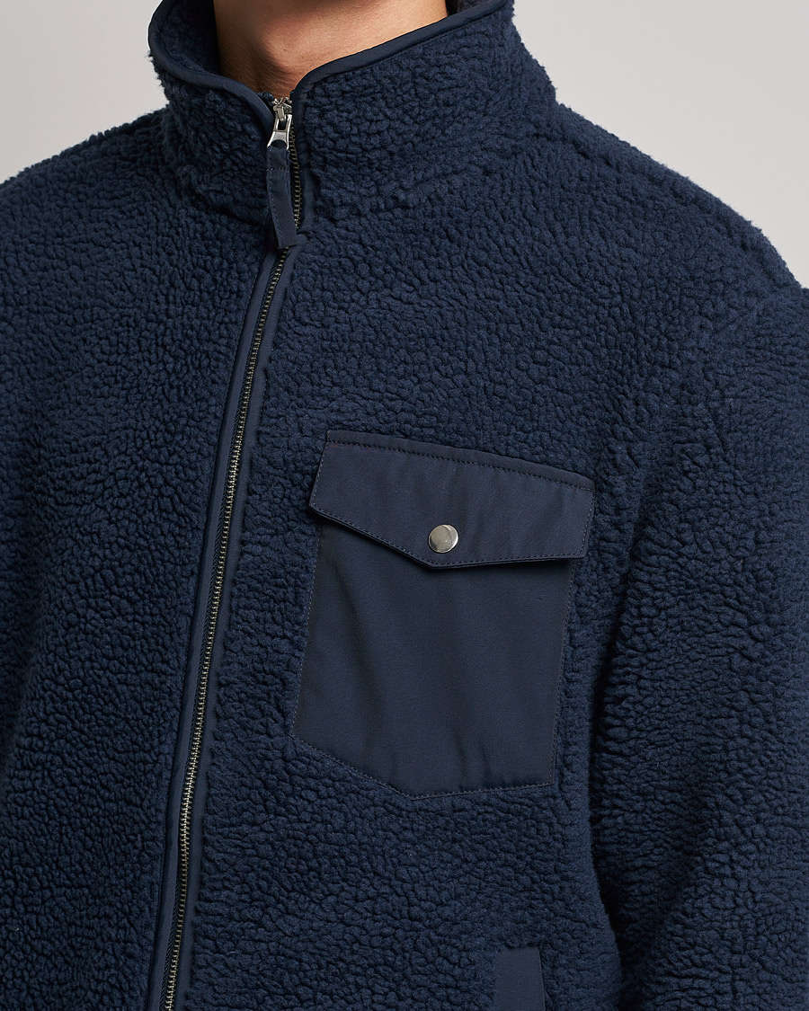 Herre | Trøjer | A Day's March | Tone Pile Fleece Jacket Navy