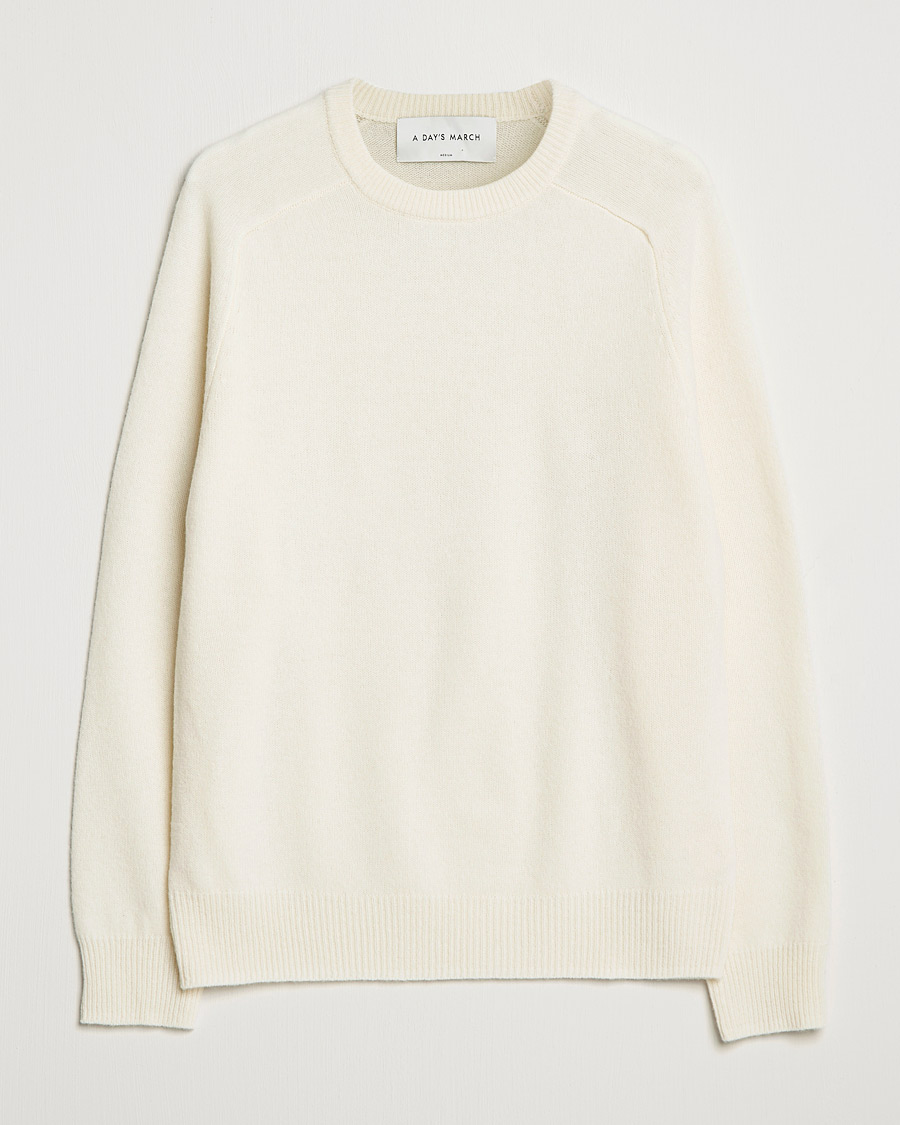 Herre | Trøjer | A Day's March | Brodick Lambswool Sweater Off White