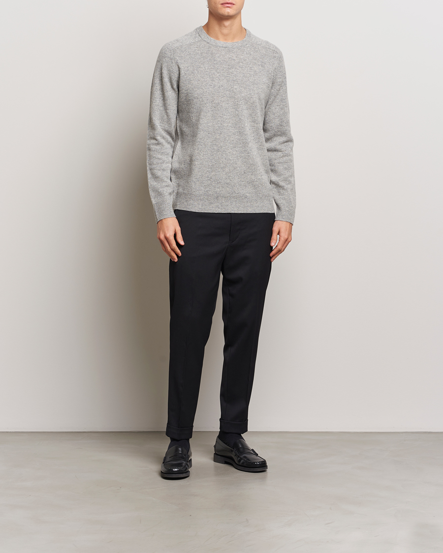 Herre | Trøjer | A Day's March | Brodick Lambswool Sweater Grey Melange