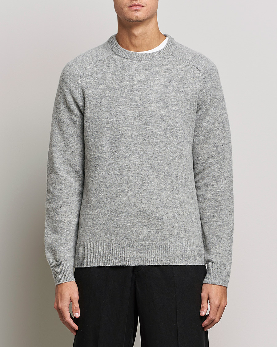 Herre | A Day's March | A Day's March | Brodick Lambswool Sweater Grey Melange