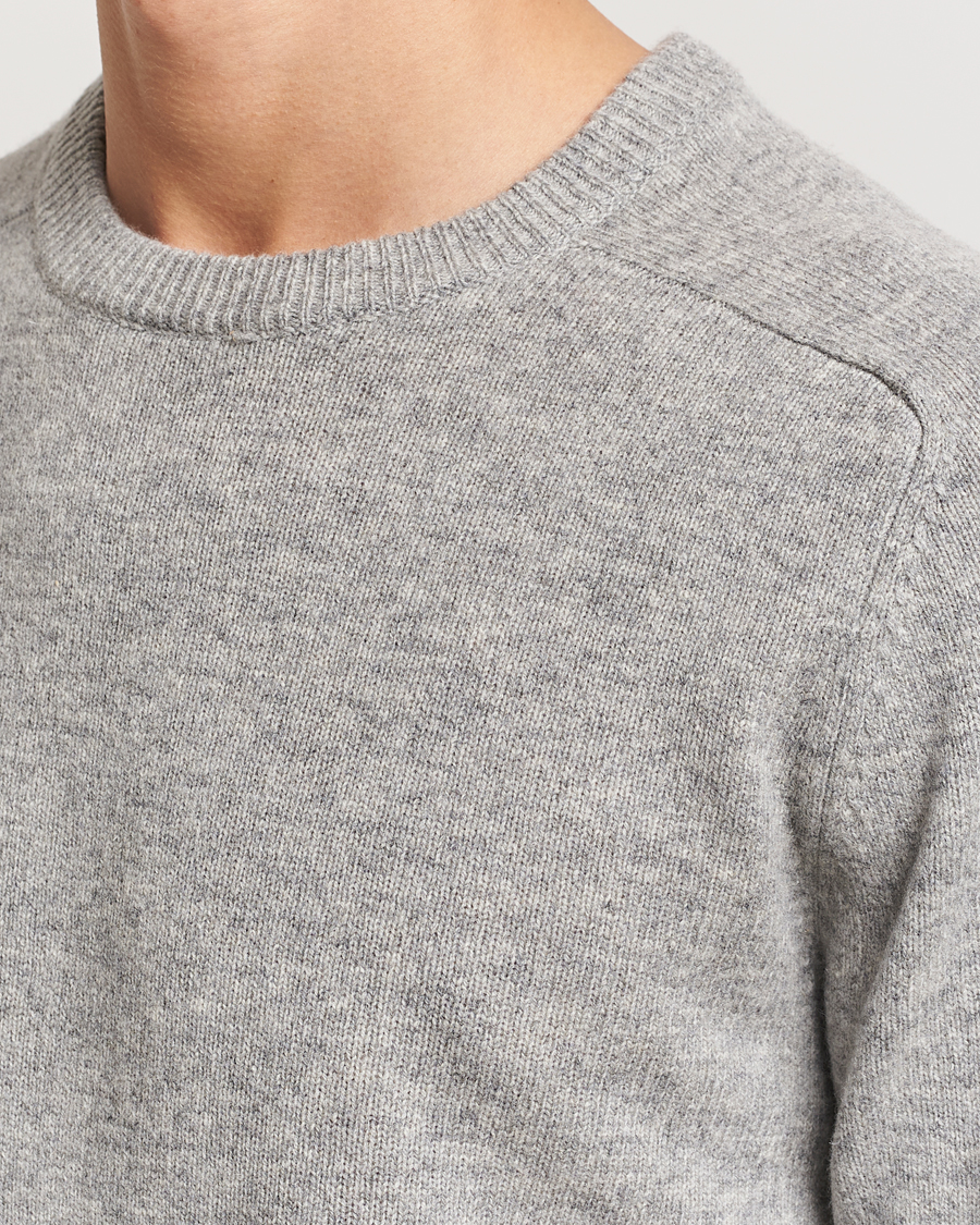 Herre | Trøjer | A Day's March | Brodick Lambswool Sweater Grey Melange