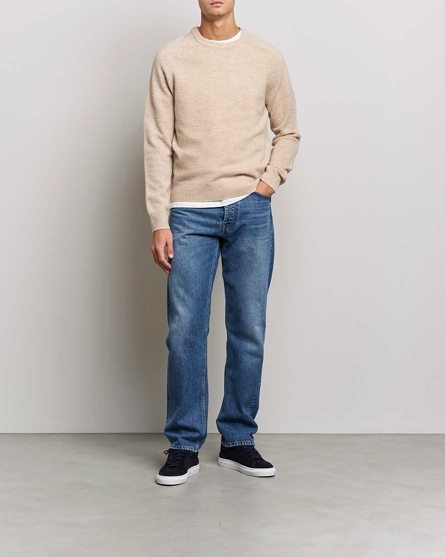 Herre | Trøjer | A Day's March | Brodick Lambswool Sweater Sand Melange