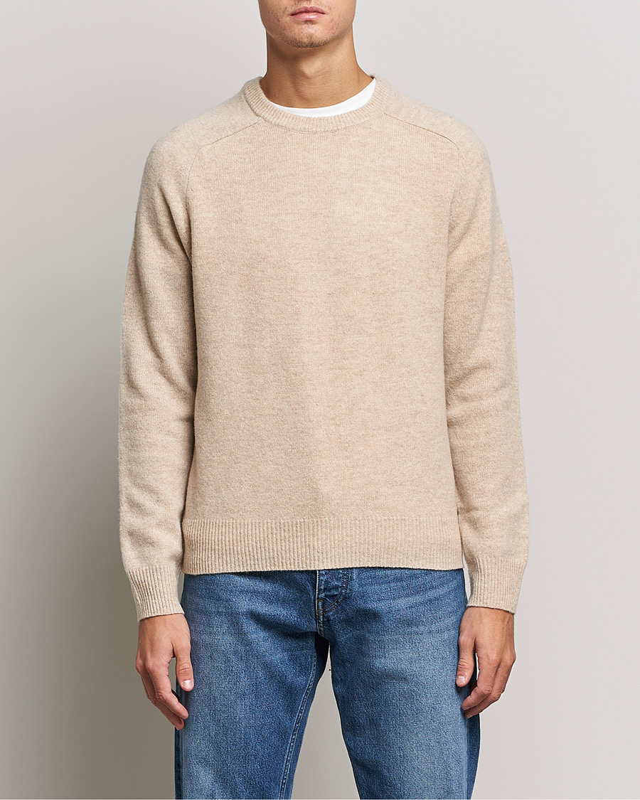 Herre | Trøjer | A Day's March | Brodick Lambswool Sweater Sand Melange