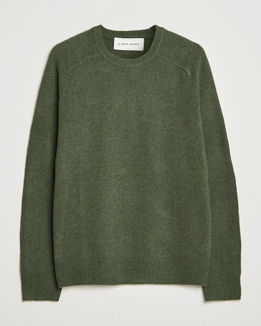 Herre | Trøjer | A Day's March | Brodick Lambswool Sweater Olive