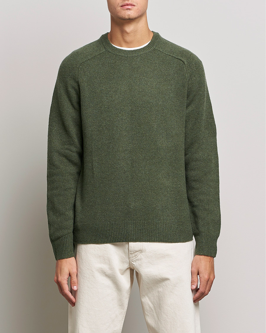 Herre | Trøjer | A Day's March | Brodick Lambswool Sweater Olive