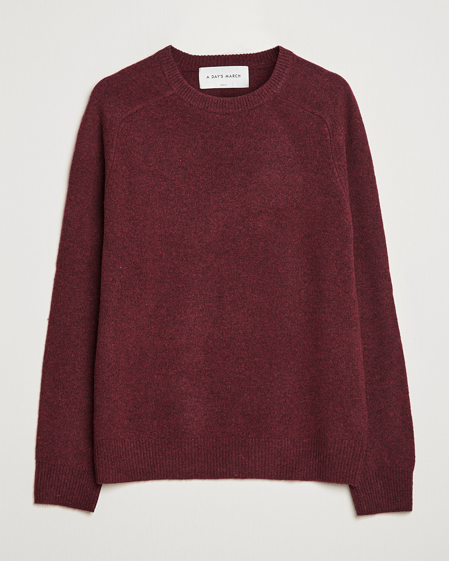 Herre | Trøjer | A Day's March | Brodick Lambswool Sweater Wine