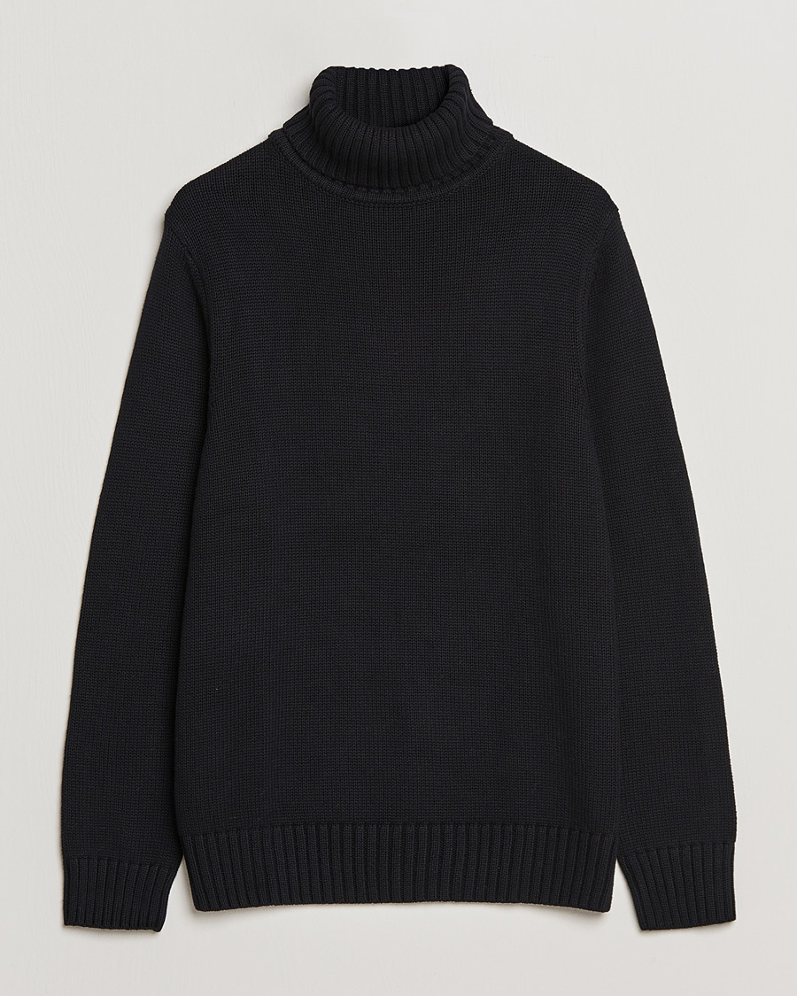Herre | Trøjer | A Day's March | Forres Cotton/Cashmere Rollneck Black