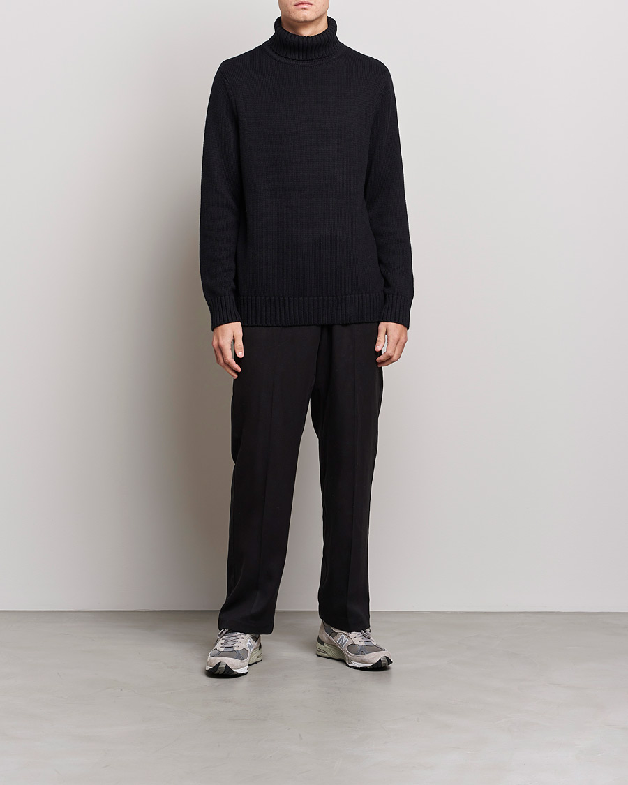 Herre | Trøjer | A Day's March | Forres Cotton/Cashmere Rollneck Black