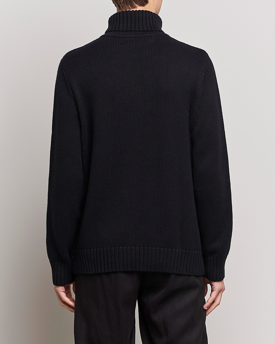 Herre | Trøjer | A Day's March | Forres Cotton/Cashmere Rollneck Black