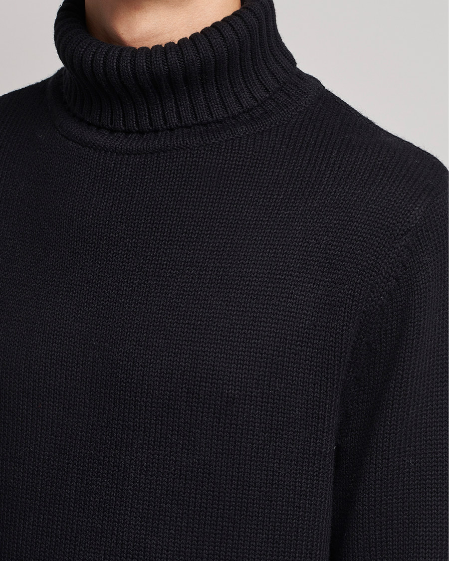 Herre | Trøjer | A Day's March | Forres Cotton/Cashmere Rollneck Black