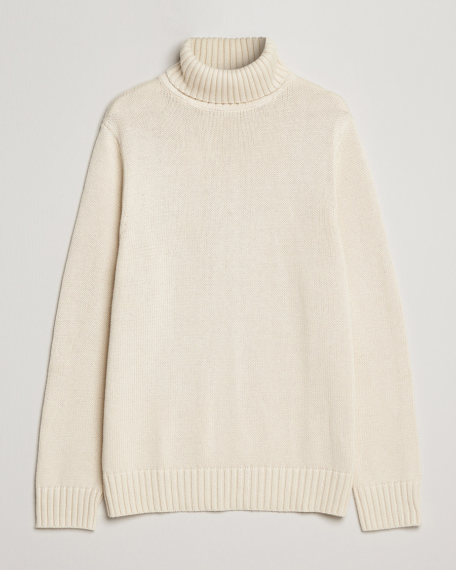Herre | Trøjer | A Day's March | Forres Cotton/Cashmere Rollneck Off White
