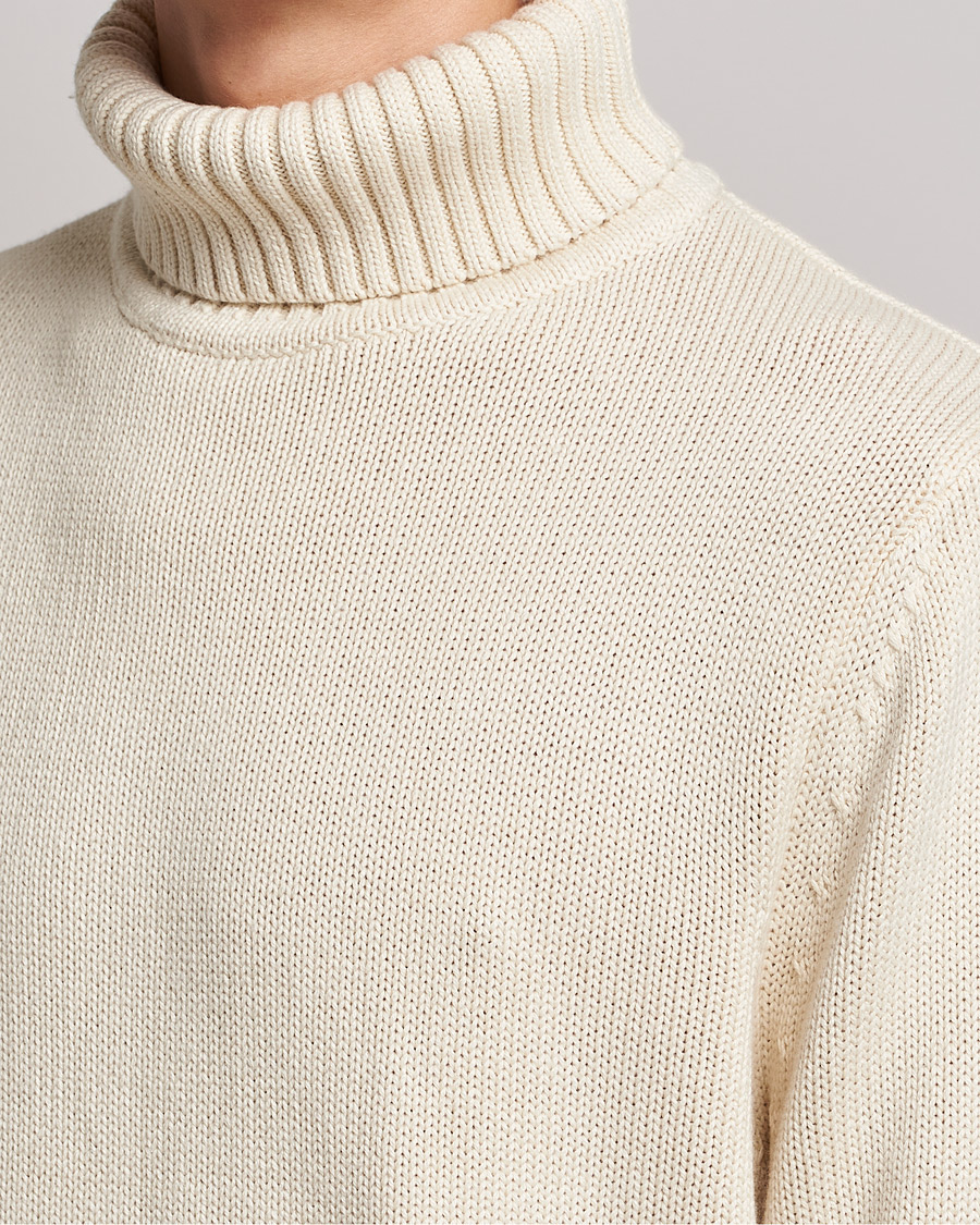 Herre | Trøjer | A Day's March | Forres Cotton/Cashmere Rollneck Off White