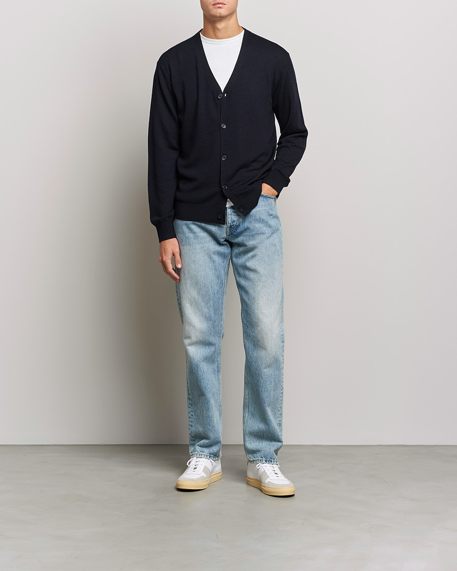 Herre | Trøjer | A Day's March | Oca Merino Cardigan Navy