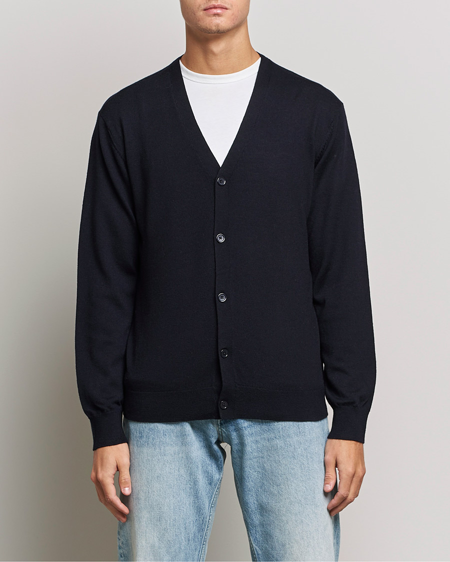 Herre | Trøjer | A Day's March | Oca Merino Cardigan Navy