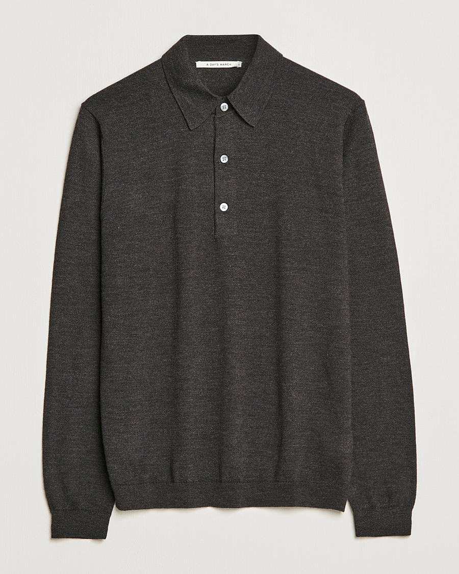 Herre | Trøjer | A Day's March | Ambroz Merino Polo Java Brown