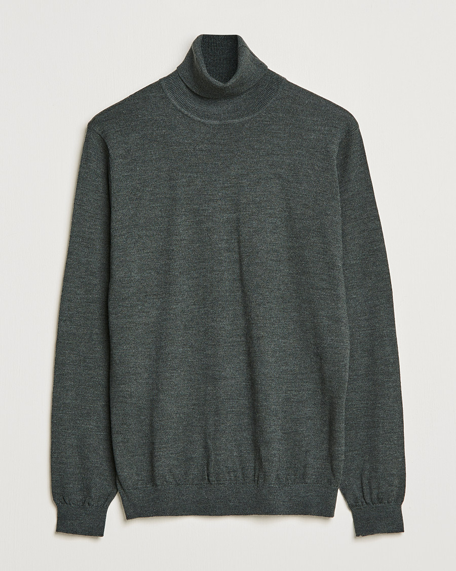 Herre | Trøjer | A Day's March | Nela Merino Rollneck Moss Melange